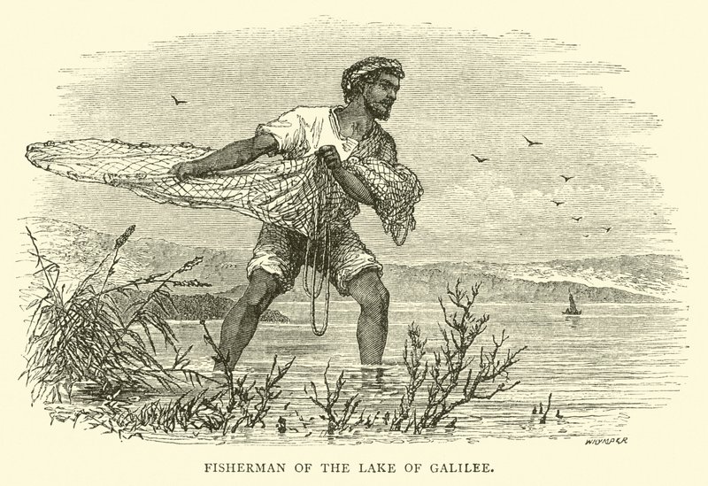 Fisherman of the Lake of Galilee by English School