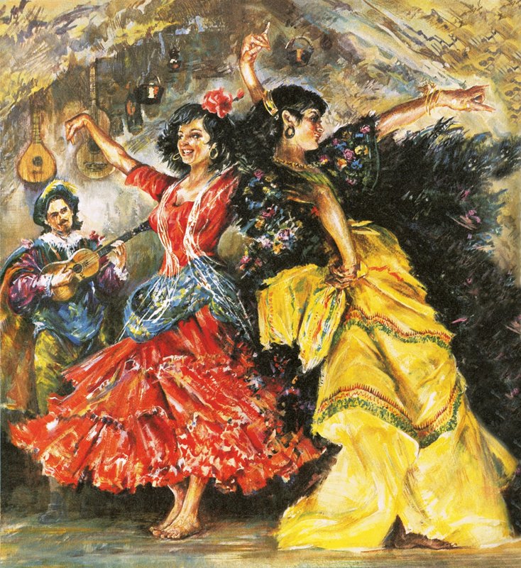 Flamenco Dancers by English School