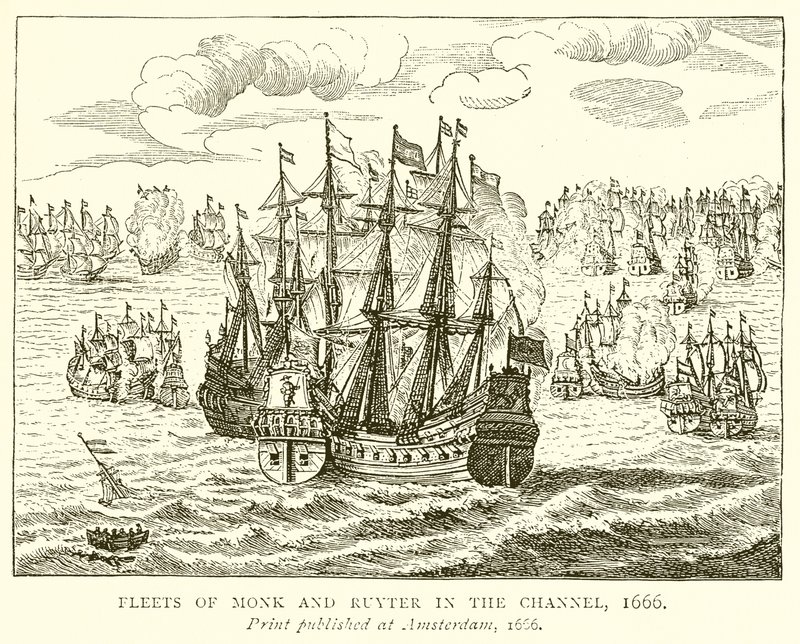 Fleets of Monk and Ruyter in the Channel, 1666 by English School