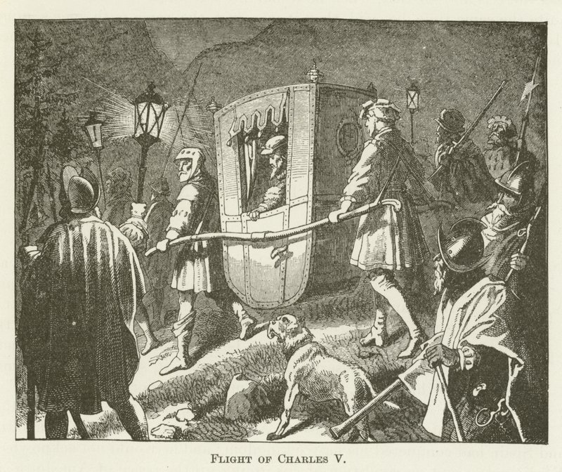 Flight of Charles V by English School