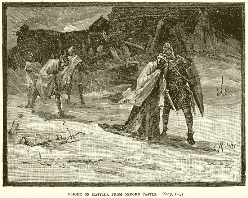 Flight of Matilda from Oxford Castle by English School