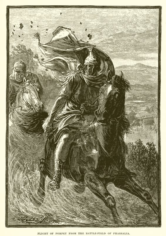 Flight of Pompey from the Battlefield of Pharsalia by English School