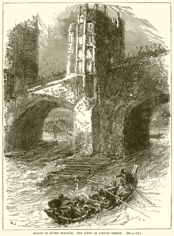Flight of Queen Eleanor: The Scene at London Bridge by English School