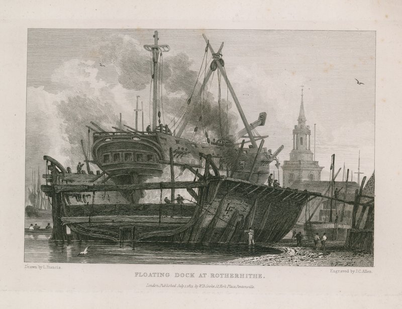 Floating Dock at Rotherhithe by English School
