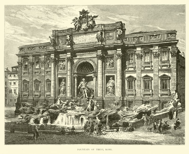 Fountain of Trevi, Rome by English School