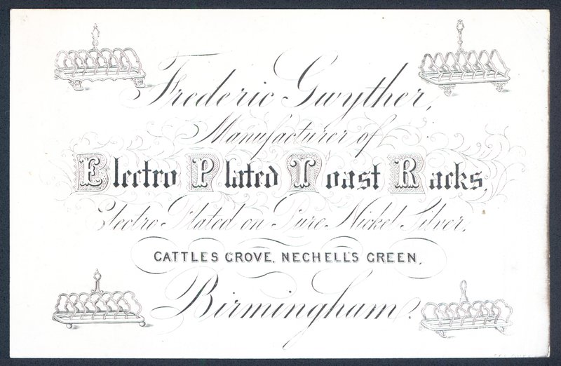 Frederic Gwyther, manufacturer of electro plated toast racks by English School