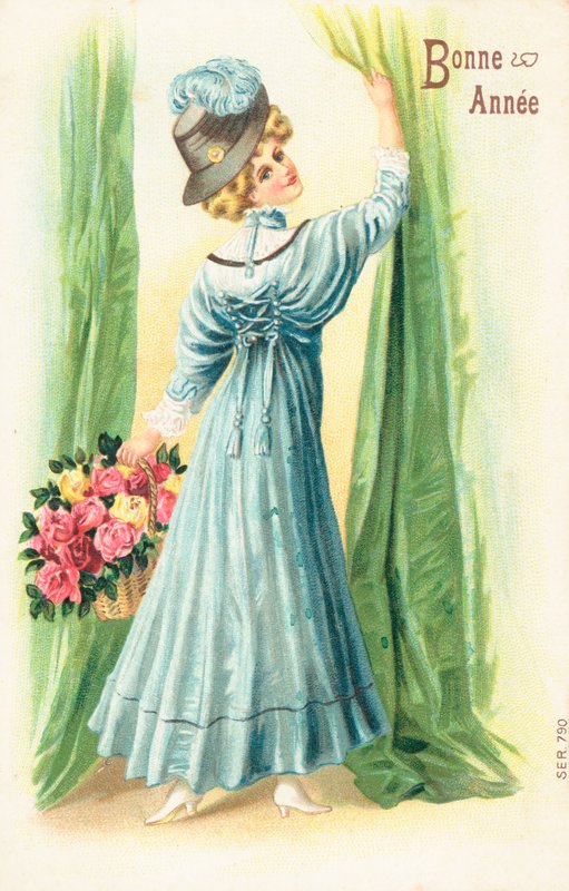 French New Year card by English School
