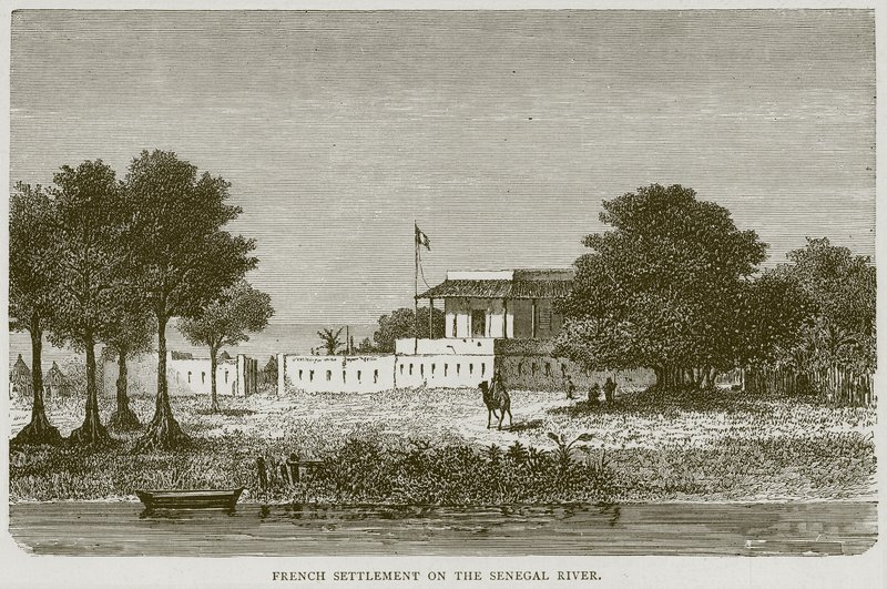 French Settlement on the Senegal River, illustration from Illustrated Travels, c.1880 by English School