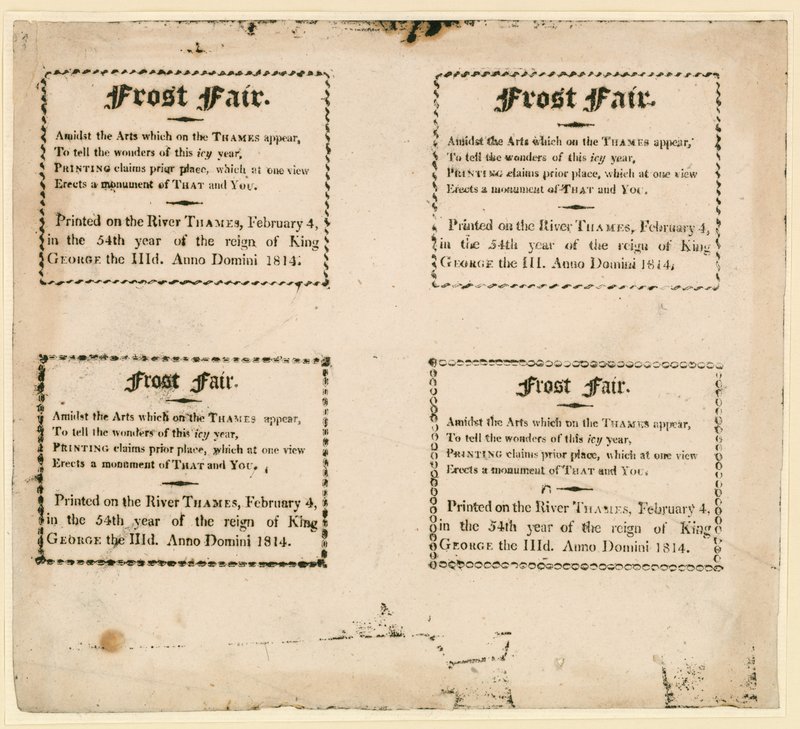 Frost Fair of 1814: Souvenirs Printed on the Ice by English School