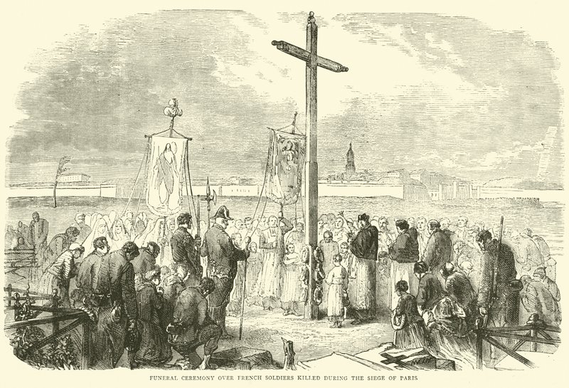 Funeral Ceremony Over French Soldiers Killed During the Siege of Paris, October 1870 by English School