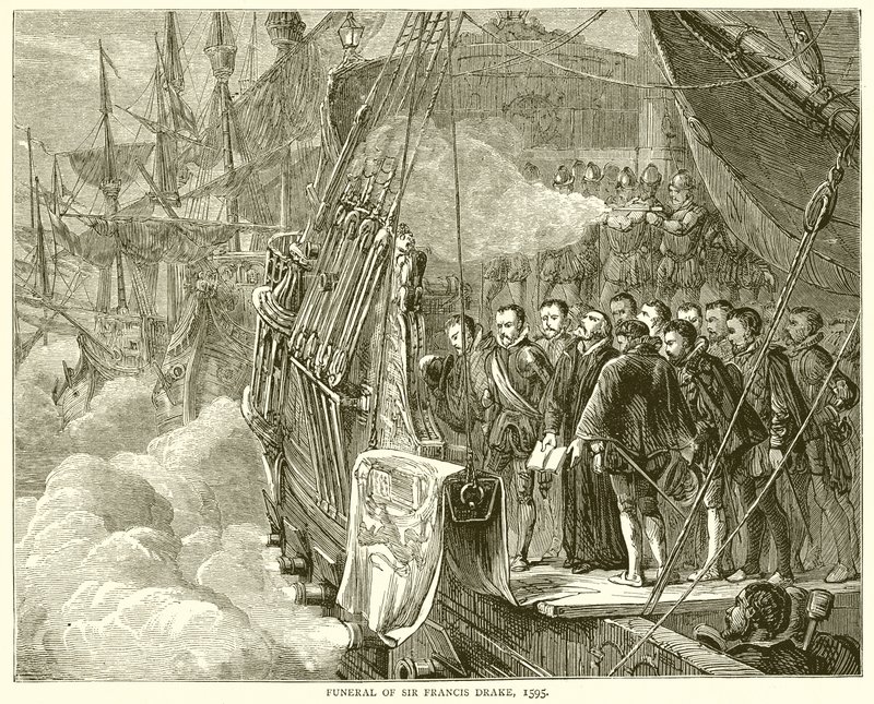 Funeral of Sir Francis Drake, 1595 by English School