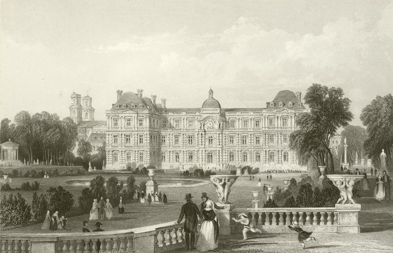 Garden Front of the Luxembourg, Paris by English School