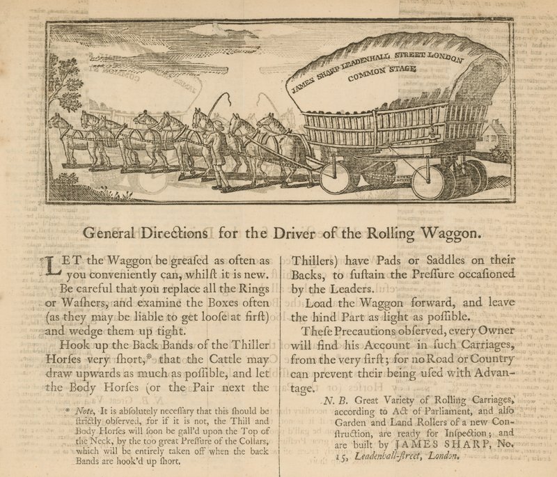 General Directions for the Driver of the Rolling Waggon by English School