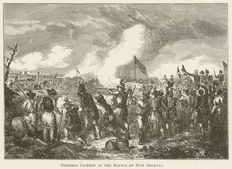 General Jackson at the Battle of New Orleans by English School