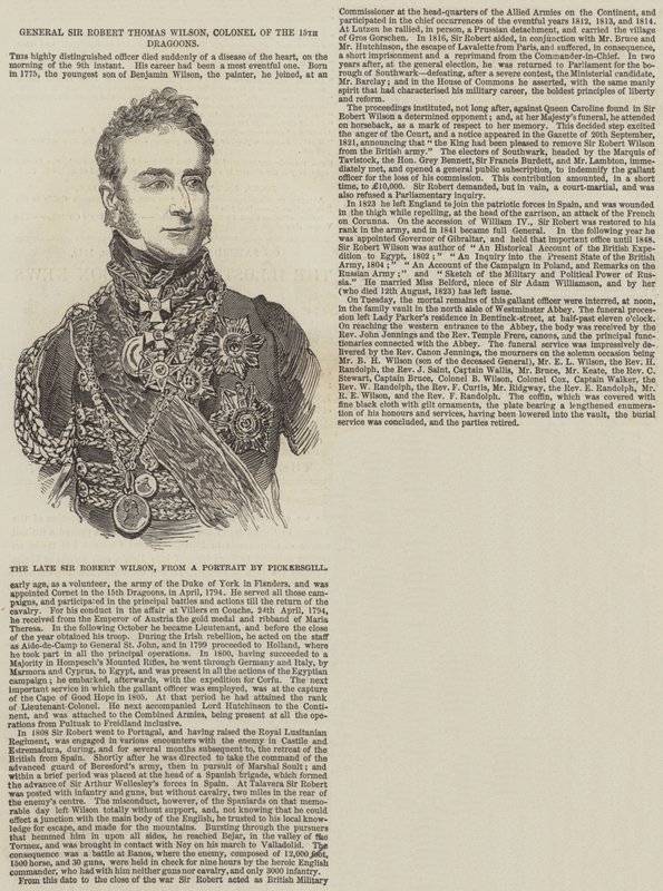 General Sir Robert Thomas Wilson, Colonel of the 15th Dragoons by English School
