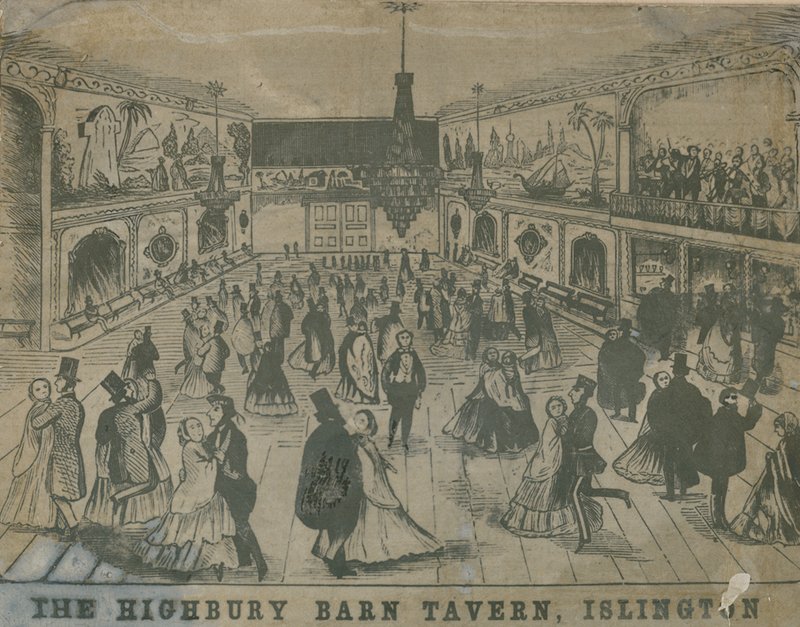 General View of People at the Highbury Barn Tavern by English School