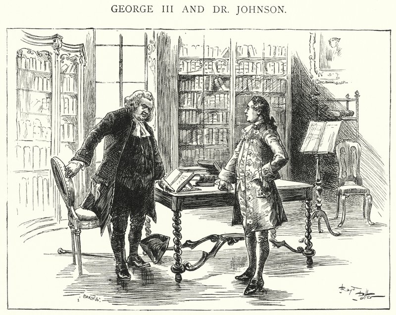 George III and Dr Johnson by English School