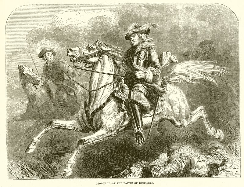 George II at the Battle of Dettingen by English School