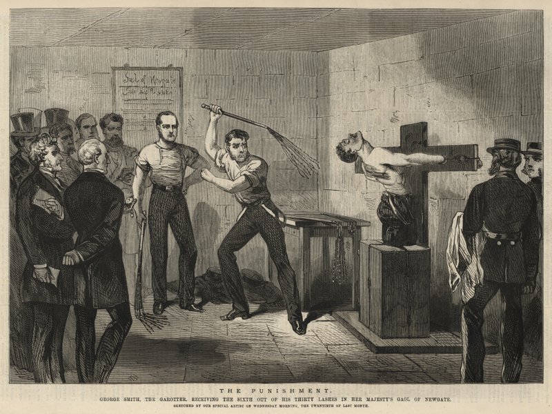 George Smith, the Garotter, Receiving the Sixth Out of His Thirty Lashes by English School
