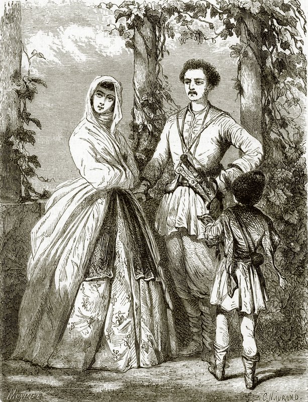 Georgian costumes by English School