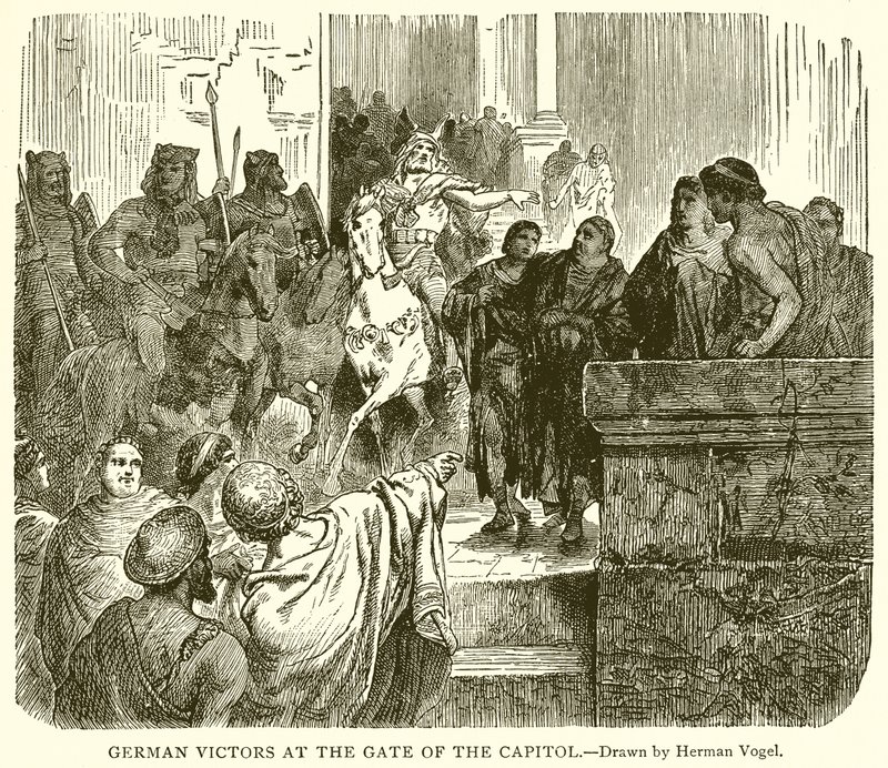 German Victors at the Gate of the Capitol by English School
