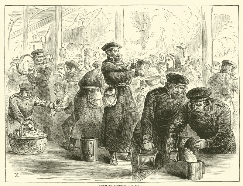 Germans Serving Out Food by English School