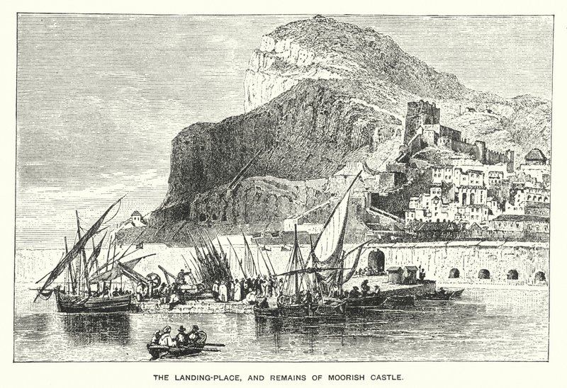Gibraltar: The Landing-Place, and Remains of Moorish Castle by English School