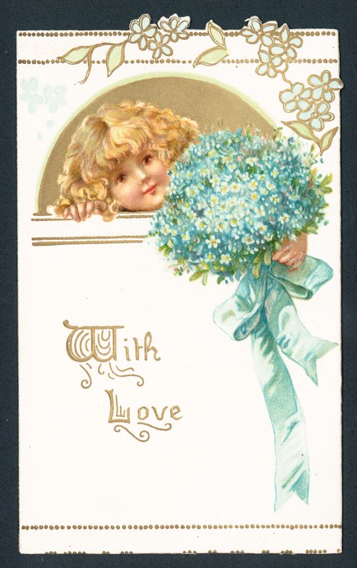 Girl Holding Bouquet by English School