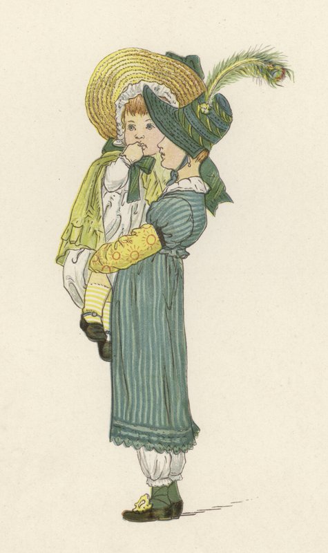Girl carrying her sister by English School
