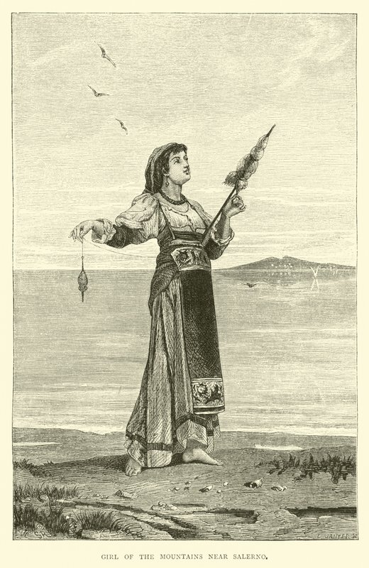 Girl of the mountains near Salerno by English School