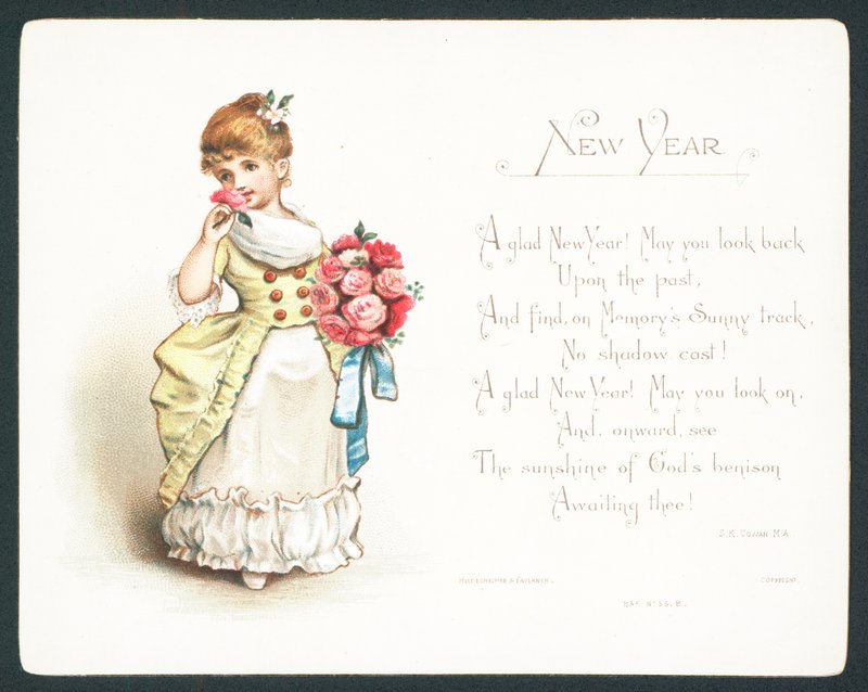 Girl Smelling Roses by English School