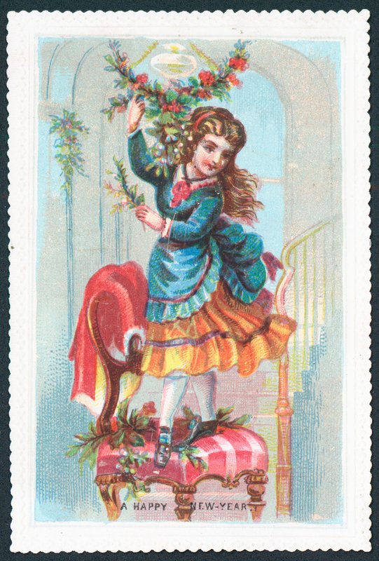 Girl standing on a chair by English School