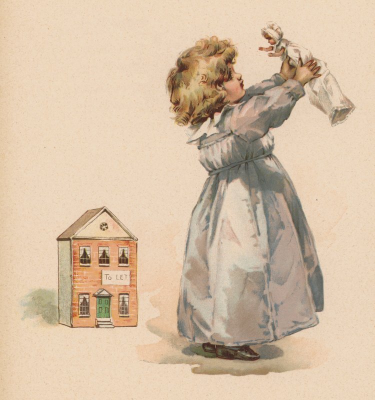 Girl with doll by English School