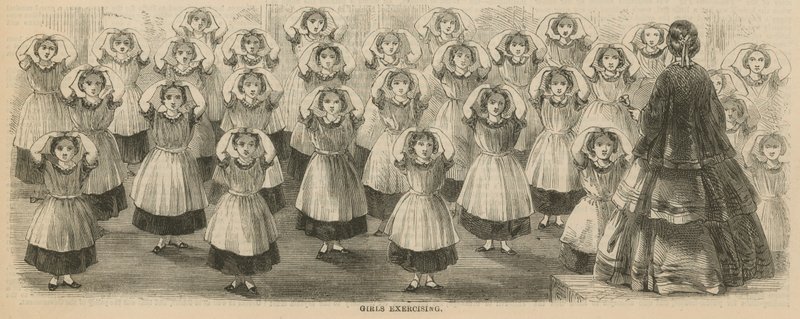 Girls Exercising by English School