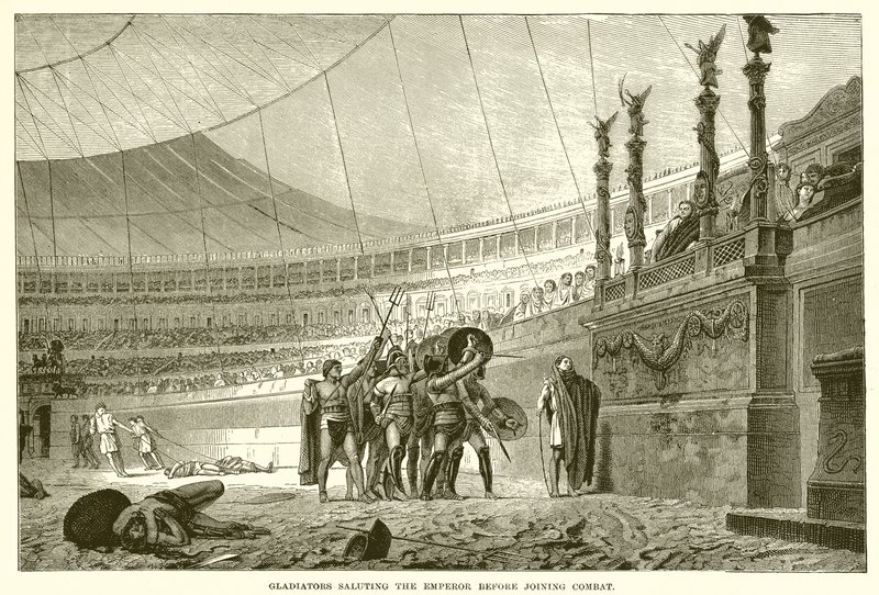 Gladiators Saluting the Emperor Before Joining Combat by English School