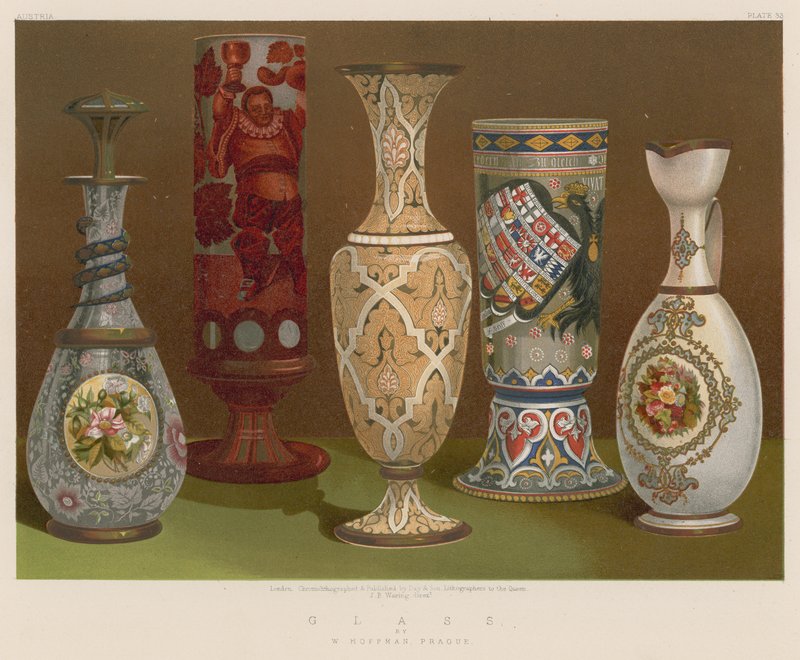 Glass by W. Hoffman, Prague by English School