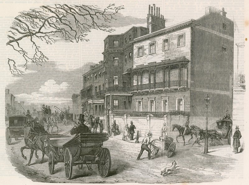 Gloucester House, Piccadilly, London, the residence of the late Duchess of Gloucester by English School
