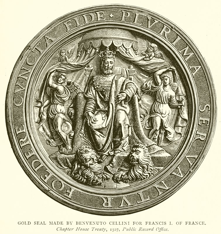 Gold Seal Made by Benvenuto Cellini for Francis I of France by English School