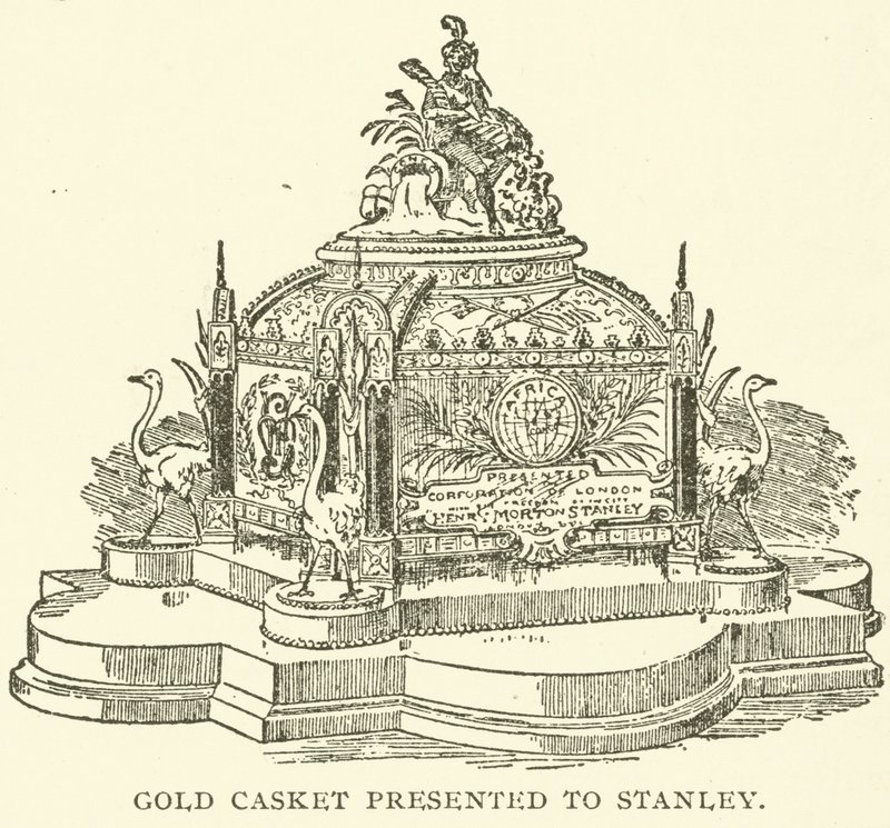Gold casket presented to Stanley by English School