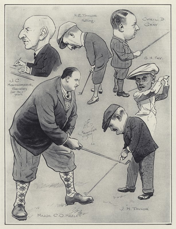 Golf Clubland Caricatures by English School