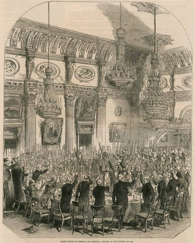 Grand Dinner to General Sir Charles J Napier at the London Tavern, London by English School