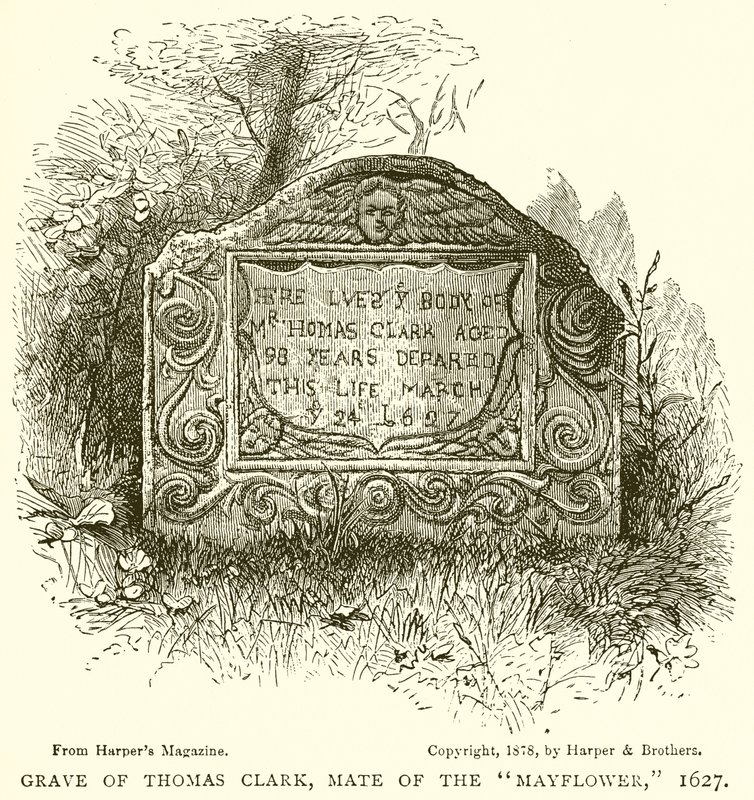 Grave of Thomas Clark, Mate of the Mayflower, 1627 by English School