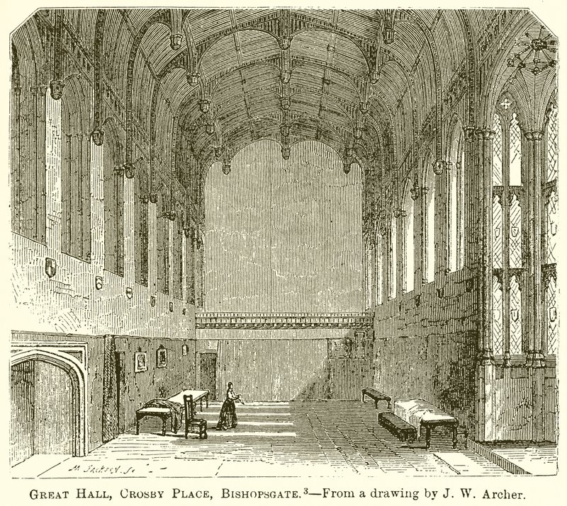 Great Hall, Crosby Place, Bishopsgate by English School
