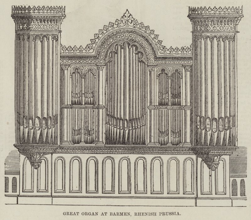 Great Organ at Barmen, Rhenish Prussia by English School