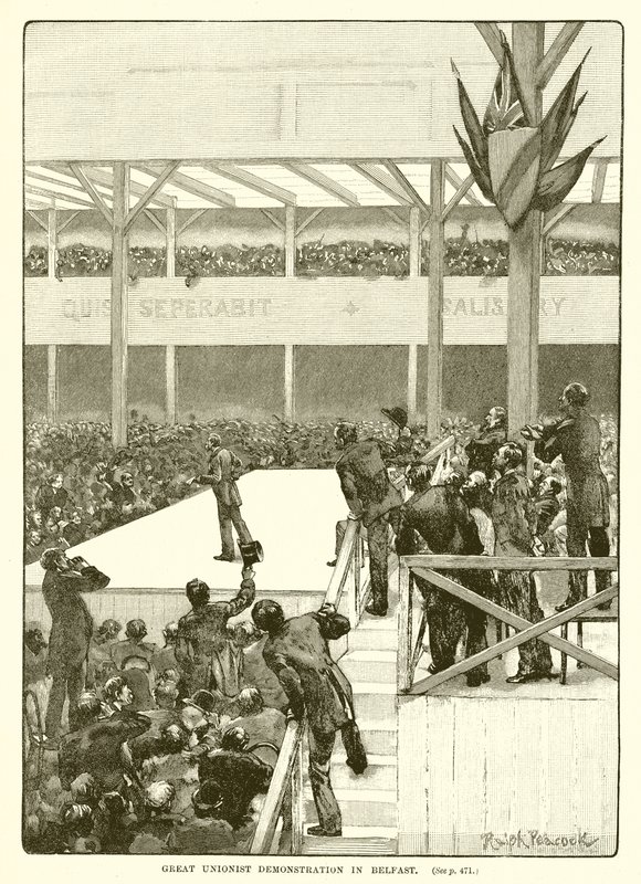 Great Unionist Demonstration in Belfast, 1890 by English School