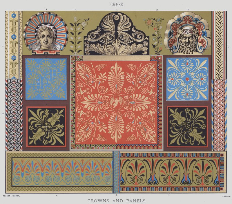 Greek, Crowns and Panels by English School