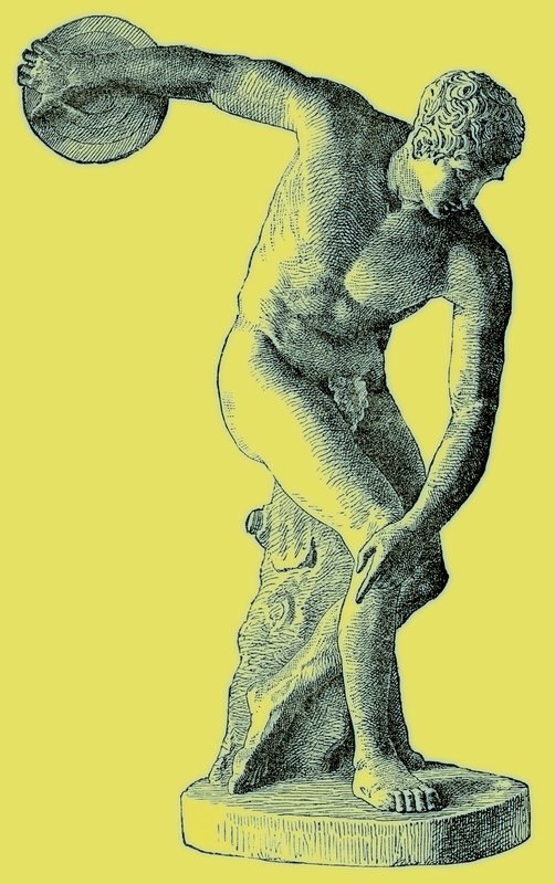 Greek Athlete Throwing the Discus, Illustration from Cassell
