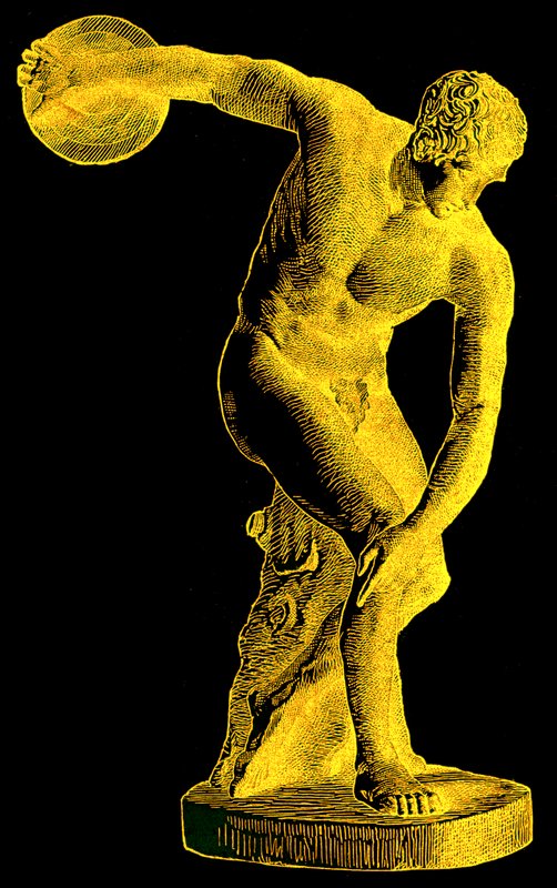 Greek Athlete Throwing the Discus, Illustration from Cassell