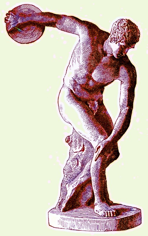 Greek Athlete Throwing the Discus, Illustration from Cassell