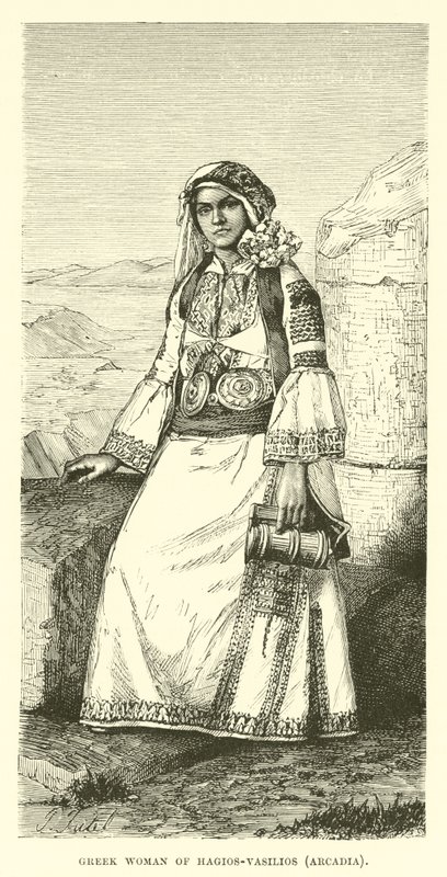 Greek Woman of Hagios-Vasilios, Arcadia by English School